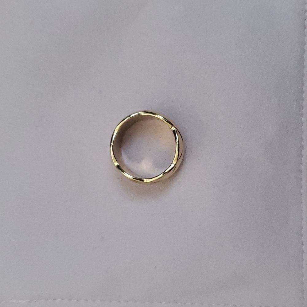 18k gold plated Crush Diagonal Cross ring - Picture 3 of 7